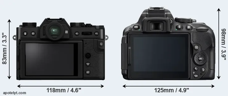 Comparison X-T30 II or D5300 rear
