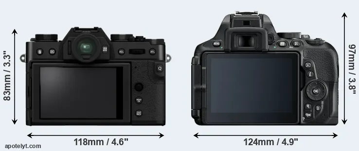 Comparison X-T30 II or D5600 rear