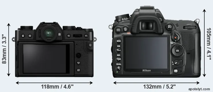 Comparison X-T30 II or D7000 rear