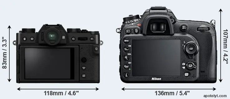 Comparison X-T30 II or D7100 rear