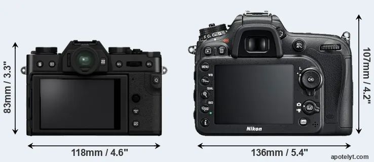 Comparison X-T30 II or D7200 rear
