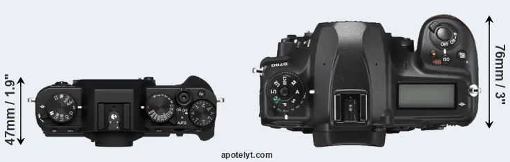 Compare X-T30 II versus D780 top