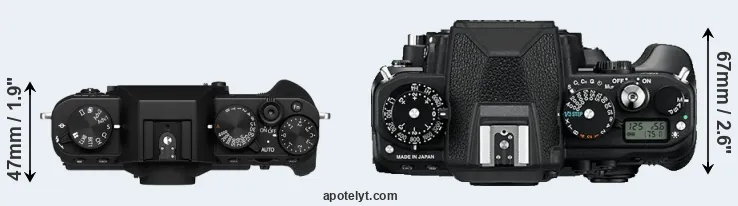 Compare X-T30 II versus Df top