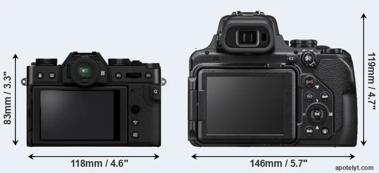Comparison X-T30 II or P1000 rear