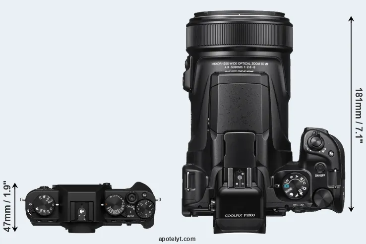 Compare X-T30 II versus P1000 top