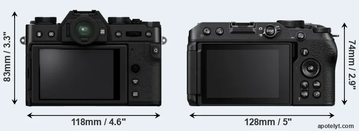 Comparison X-T30 II or Z30 rear
