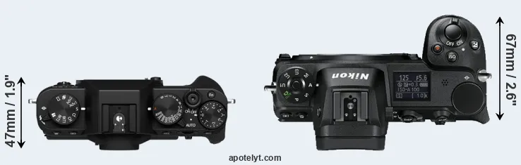 Compare X-T30 II versus Z6 top