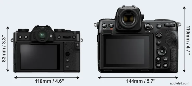 Comparison X-T30 II or Z8 rear