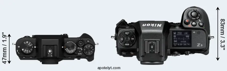 Compare X-T30 II versus Z8 top