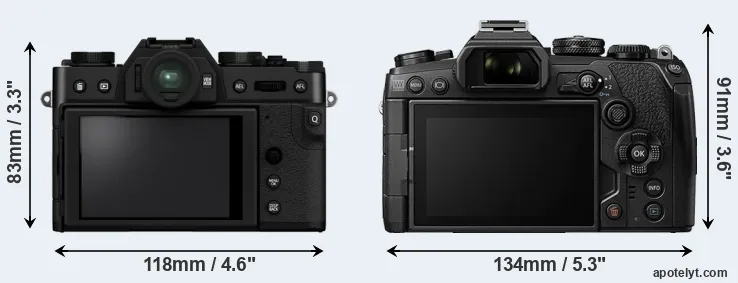 Comparison X-T30 II or E-M1 III rear