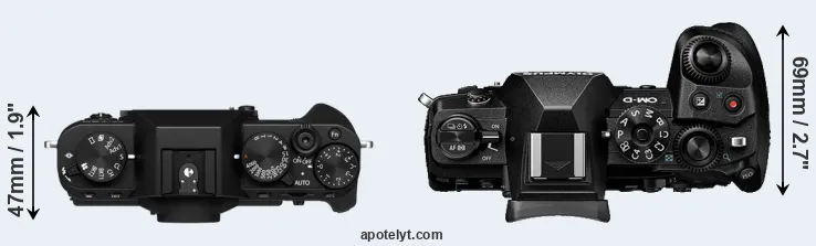 Compare X-T30 II versus E-M1 III top