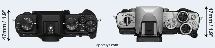 Compare X-T30 II versus E-M10 II top