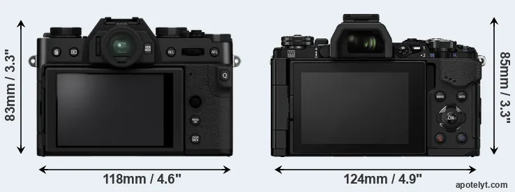 Comparison X-T30 II or E-M5 II rear