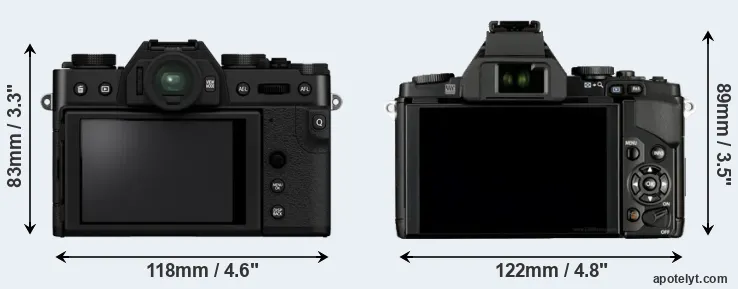 Comparison X-T30 II or E-M5 rear
