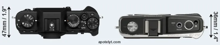 Compare X-T30 II versus E-P2 top