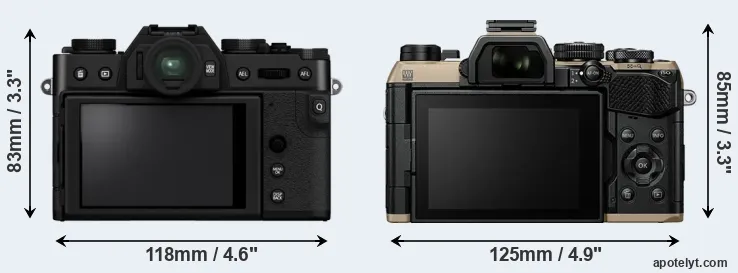 Comparison X-T30 II or OM-5 II rear