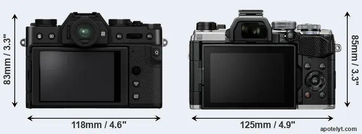 Comparison X-T30 II or OM-5 rear