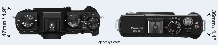 Compare X-T30 II versus GF1 top
