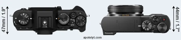 Compare X-T30 II versus TZ100 top