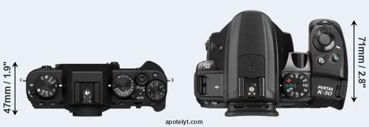 Compare X-T30 II versus K-30 top
