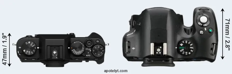 Compare X-T30 II versus K-500 top