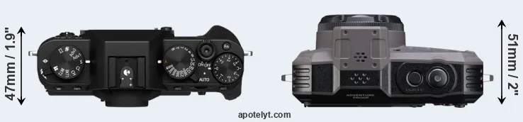 Compare X-T30 II versus WG-1000 top