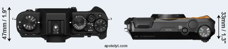 Compare X-T30 II versus WG-6 top
