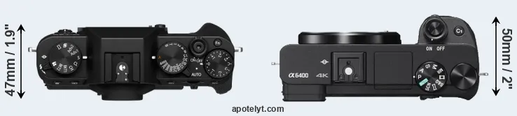 Compare X-T30 II versus A6400 top
