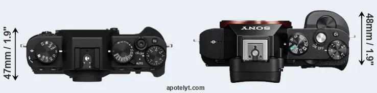 Compare X-T30 II versus A7 top