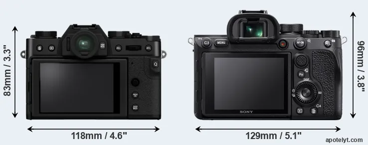Comparison X-T30 II or A7R IV rear