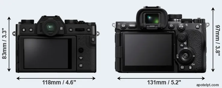 Comparison X-T30 II or A7R V rear