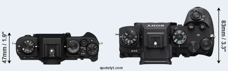 Compare X-T30 II versus A9 III top