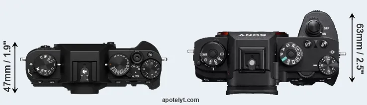 Compare X-T30 II versus A9 top