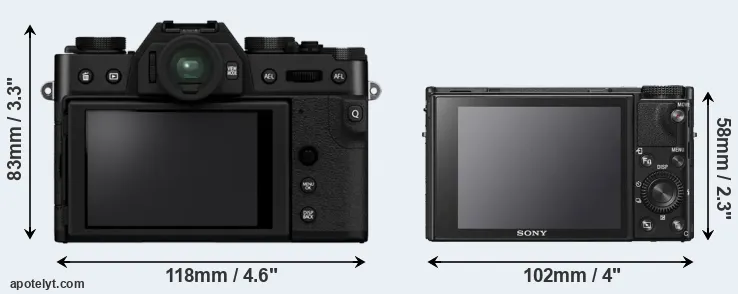 Comparison X-T30 II or RX100 VI rear