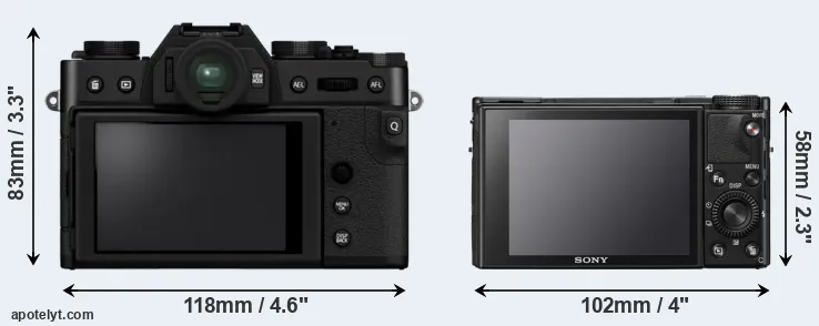 Comparison X-T30 II or RX100 VII rear