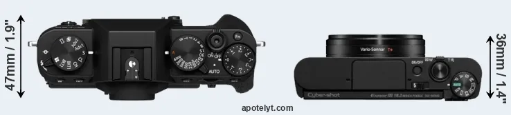 Compare X-T30 II versus WX800 top