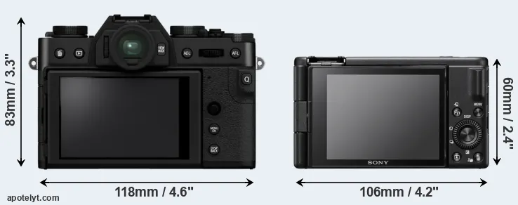 Comparison X-T30 II or ZV-1F rear