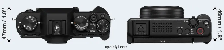 Compare X-T30 II versus ZV-1F top