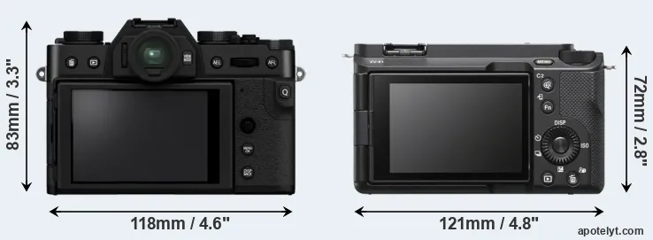 Comparison X-T30 II or ZV-E1 rear