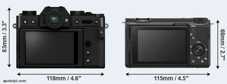Comparison X-T30 II or ZV-E10 II rear