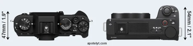 Compare X-T30 II versus ZV-E10 II top