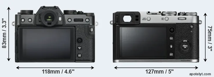 Comparison X-T30 or X100F rear