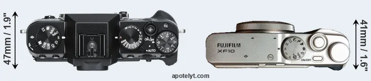 Compare X-T30 versus XF10 top