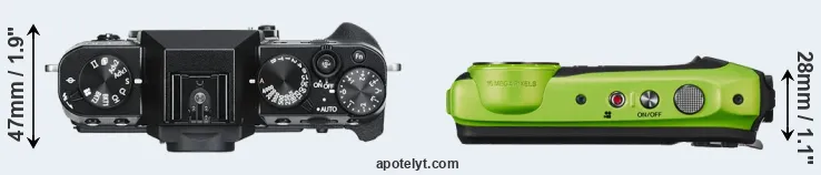 Compare X-T30 versus XP120 top