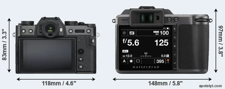 Comparison X-T30 or X1D II rear