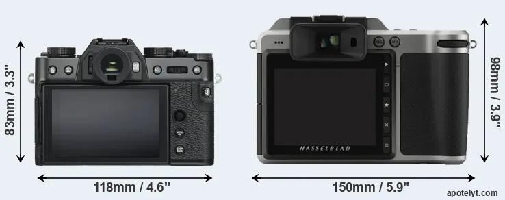 Comparison X-T30 or X1D rear