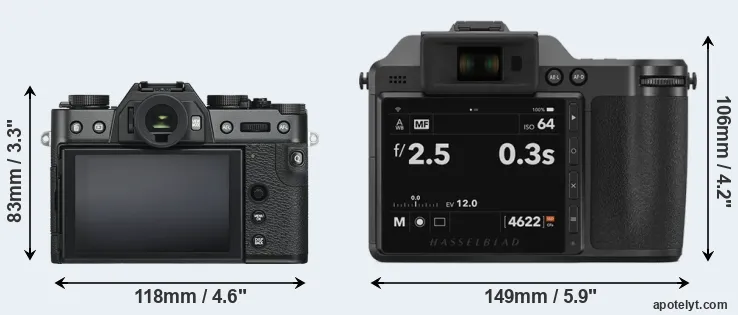 Comparison X-T30 or X2D 100C rear