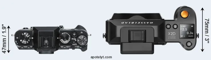 Compare X-T30 versus X2D 100C top