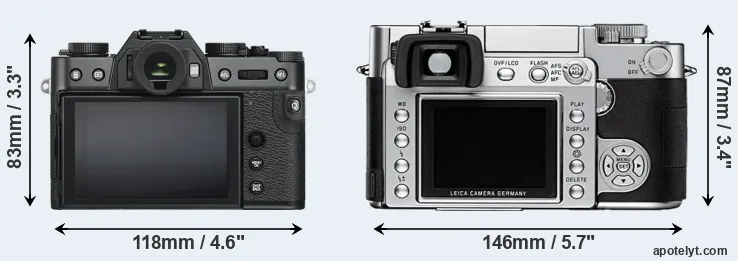 Comparison X-T30 or Digilux 3 rear