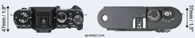 Compare X-T30 versus M8 top